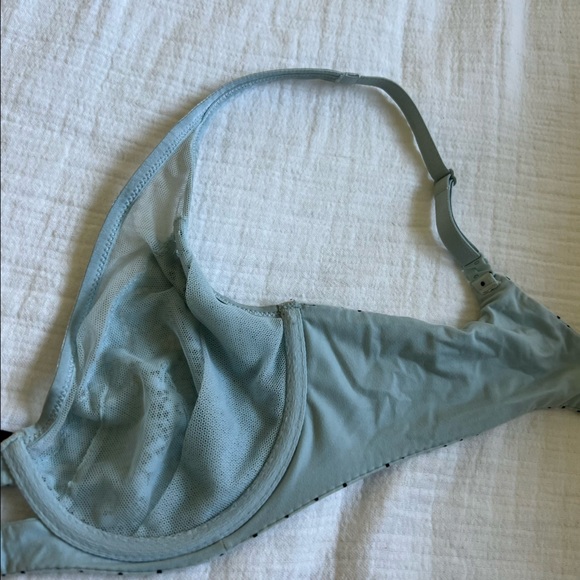 VICTORIA’S SECRET Unlined Elongated Demi Bra, Frosty Blue Dots, 34D - Picture 9 of 11